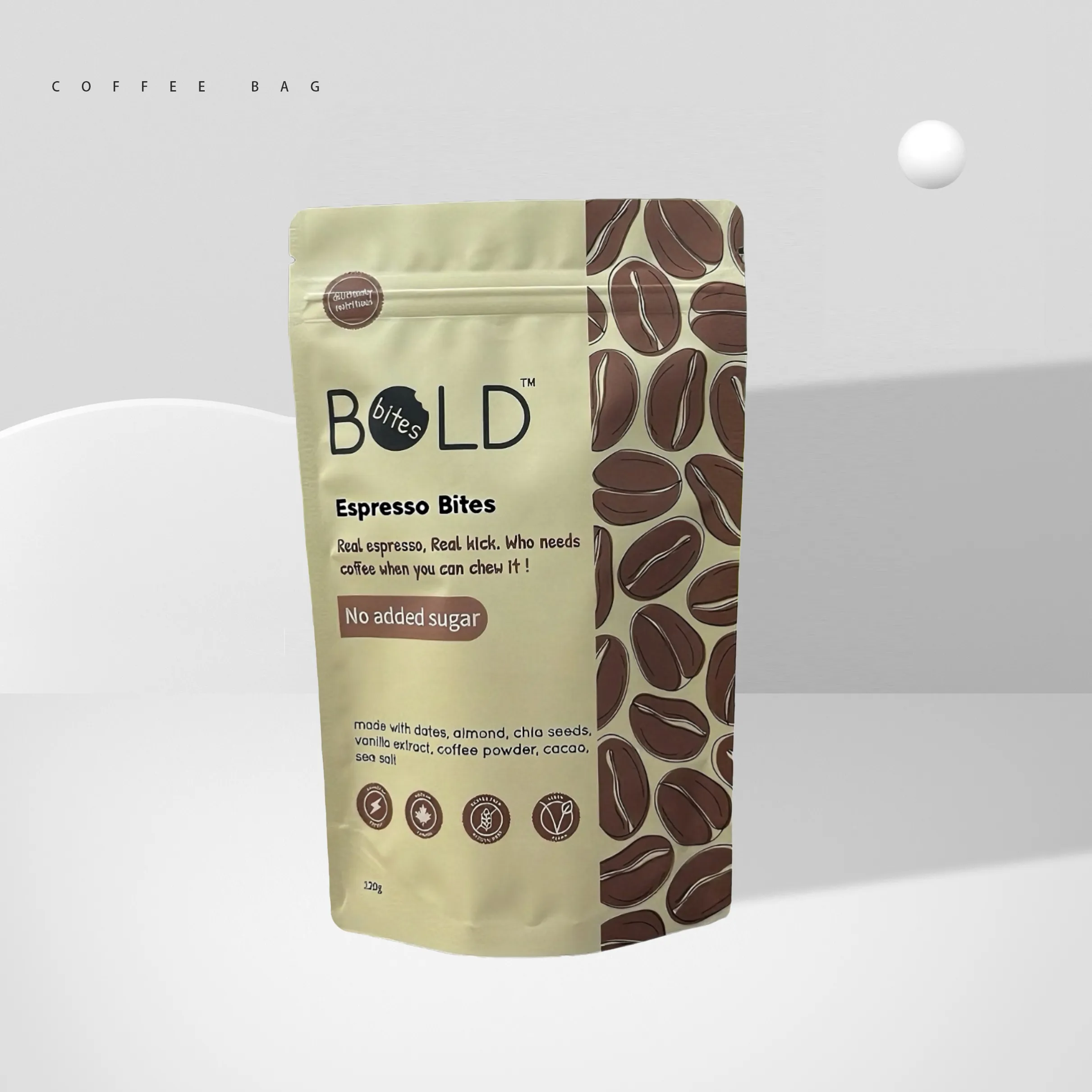 Stand-up coffee pouch dimensions diagram